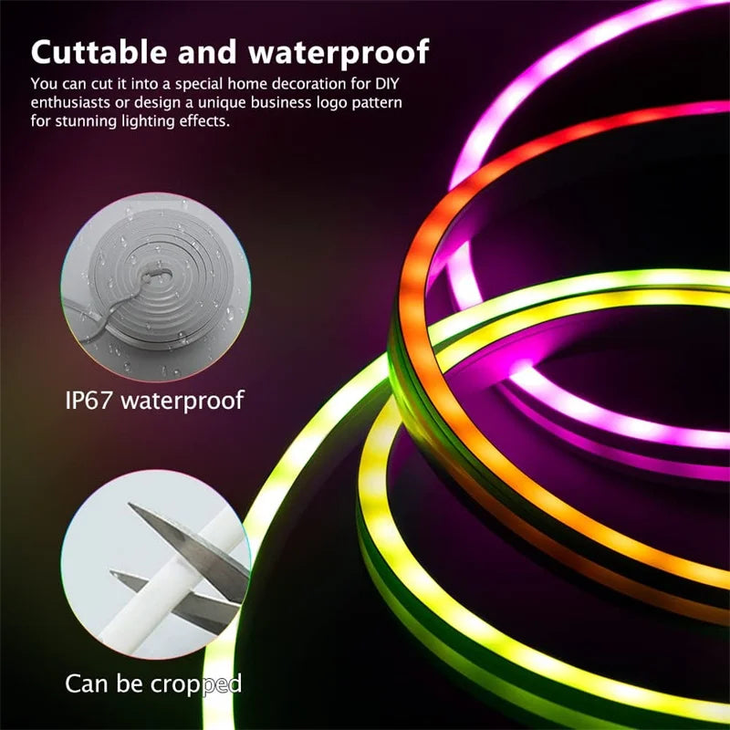 TUYA Neon LED Strip Lights 12-24V Silicone Rope Music Sync