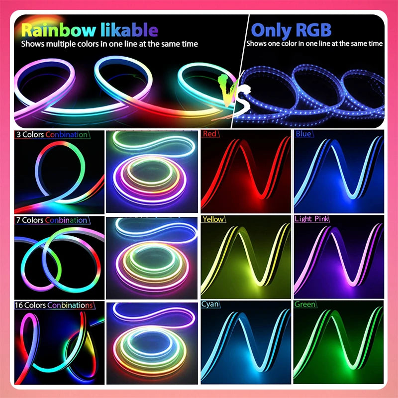 TUYA Neon LED Strip Lights 12-24V Silicone Rope Music Sync