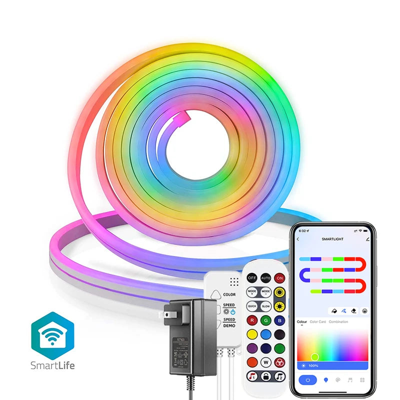 TUYA Neon LED Strip Lights 12-24V Silicone Rope Music Sync