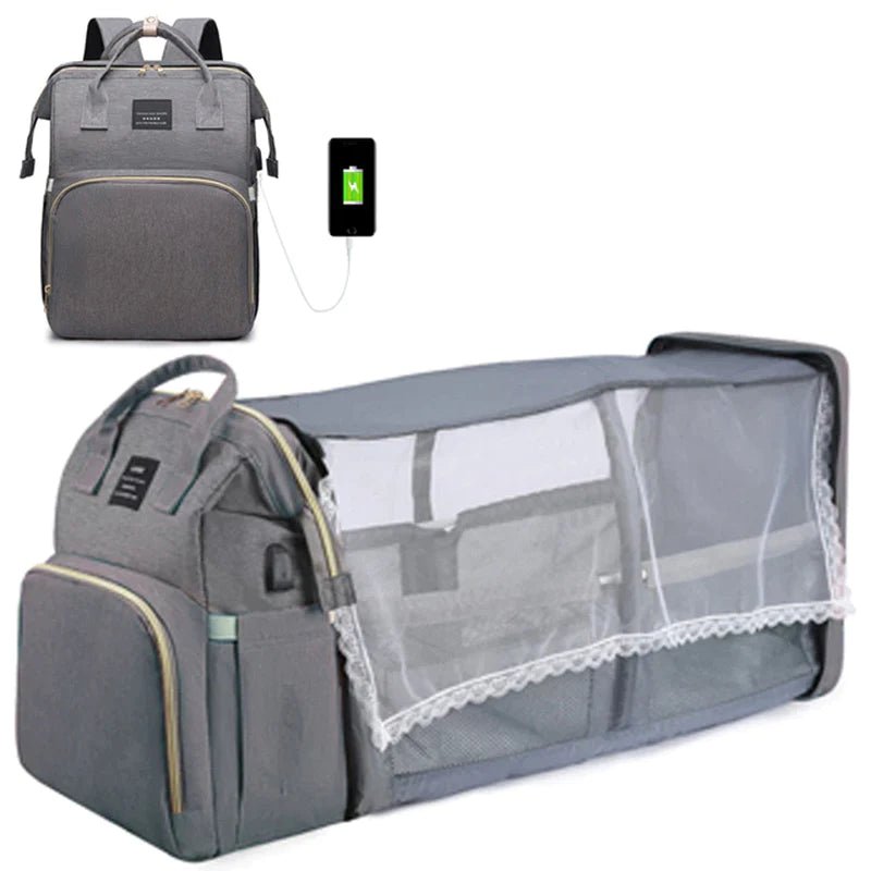 Baby Changing Nappy Bag With Crib - Diaper Nappy Stroller Bags for Baby - Maternity Bag Backpacks Crib Newborn