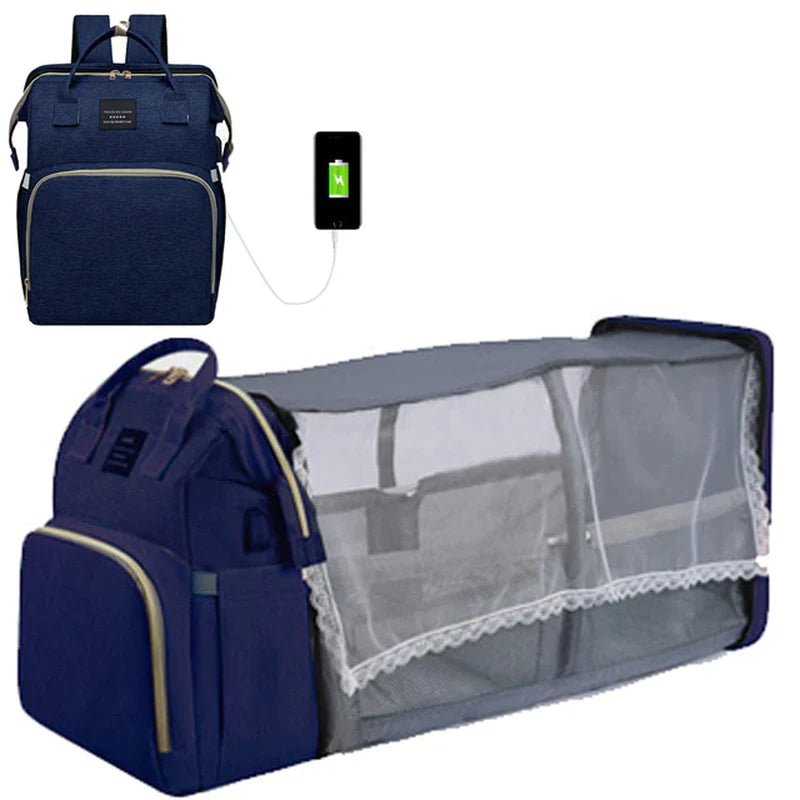 Baby Changing Nappy Bag With Crib - Diaper Nappy Stroller Bags for Baby - Maternity Bag Backpacks Crib Newborn