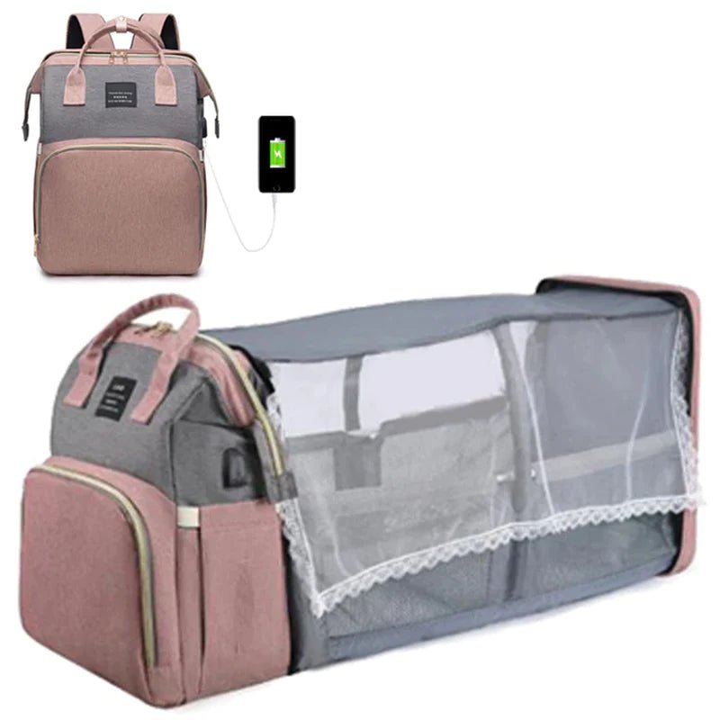Baby Changing Nappy Bag With Crib - Diaper Nappy Stroller Bags for Baby - Maternity Bag Backpacks Crib Newborn