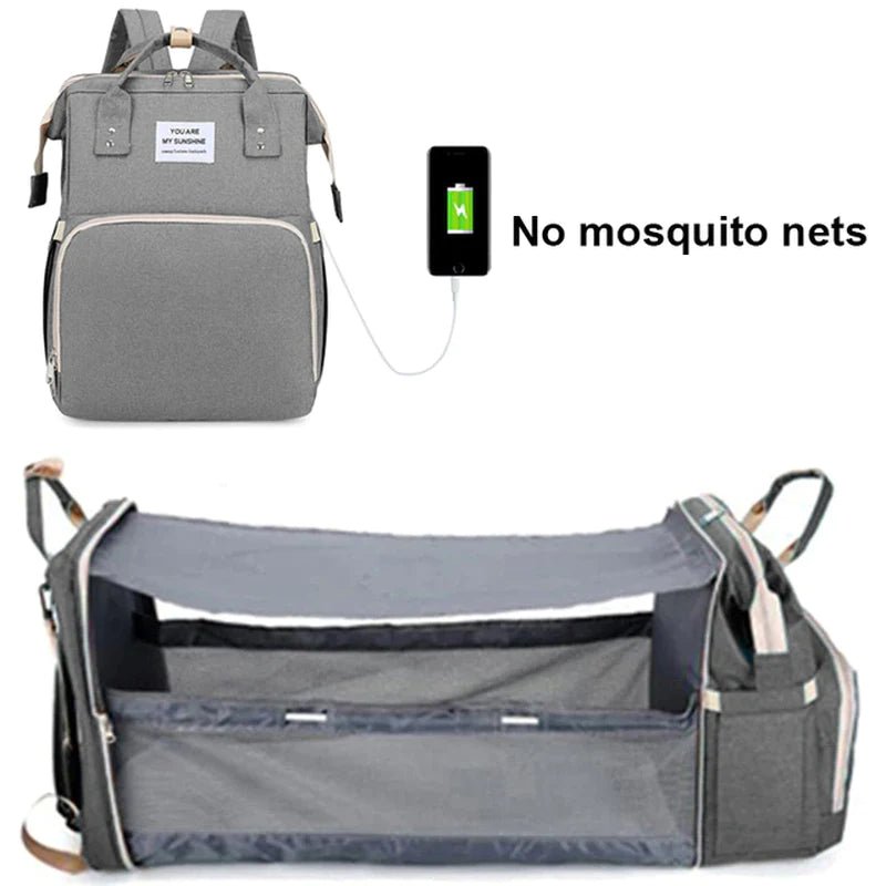 Baby Changing Nappy Bag With Crib - Diaper Nappy Stroller Bags for Baby - Maternity Bag Backpacks Crib Newborn