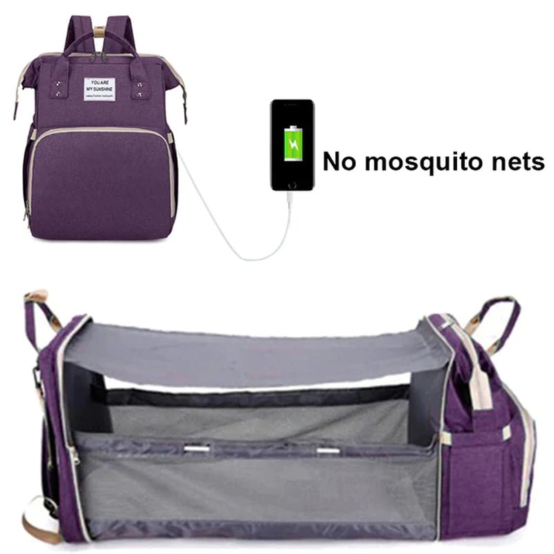 Baby Changing Nappy Bag With Crib - Diaper Nappy Stroller Bags for Baby - Maternity Bag Backpacks Crib Newborn