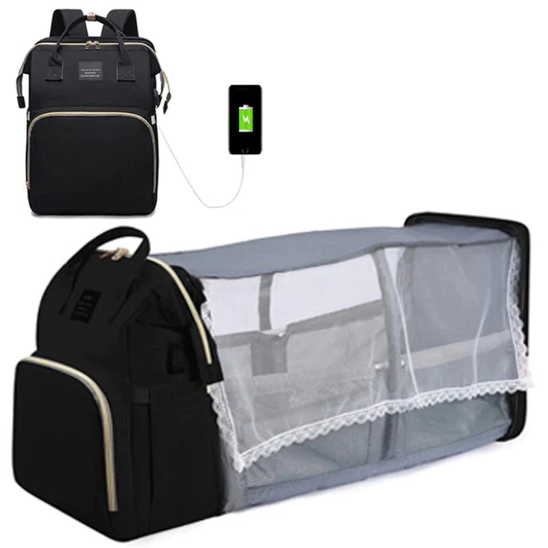 Baby Changing Nappy Bag With Crib - Diaper Nappy Stroller Bags for Baby - Maternity Bag Backpacks Crib Newborn