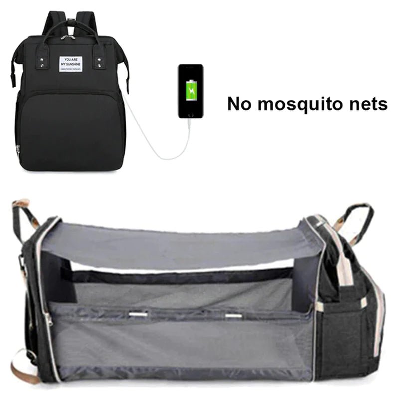 Baby Changing Nappy Bag With Crib - Diaper Nappy Stroller Bags for Baby - Maternity Bag Backpacks Crib Newborn