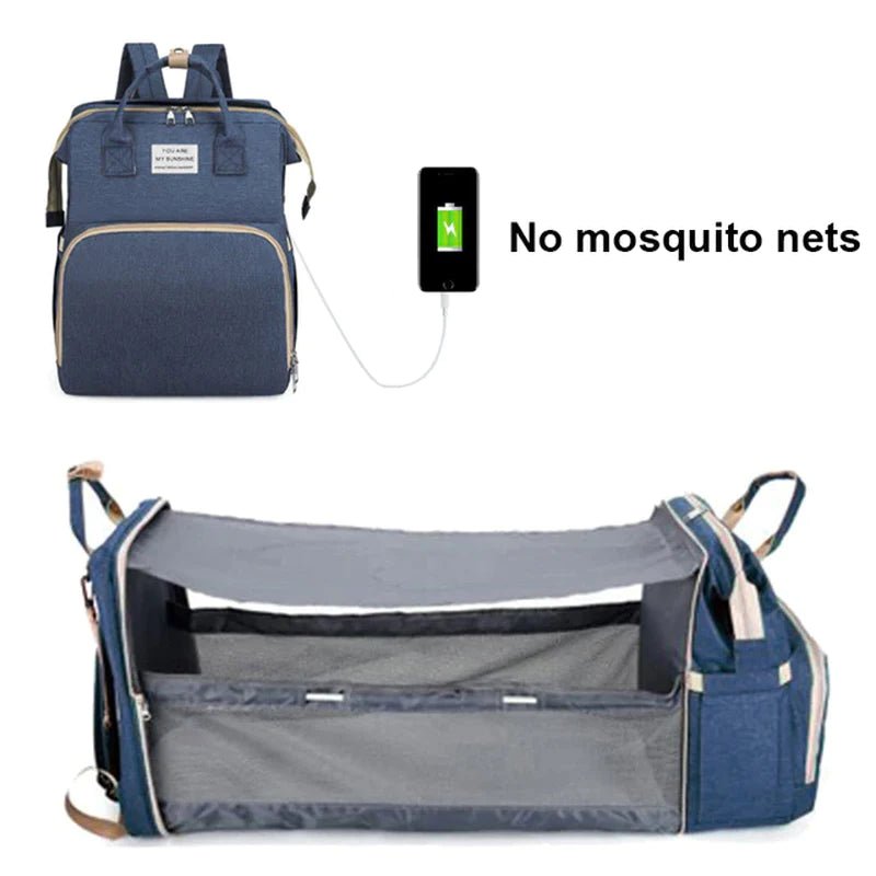Baby Changing Nappy Bag With Crib - Diaper Nappy Stroller Bags for Baby - Maternity Bag Backpacks Crib Newborn