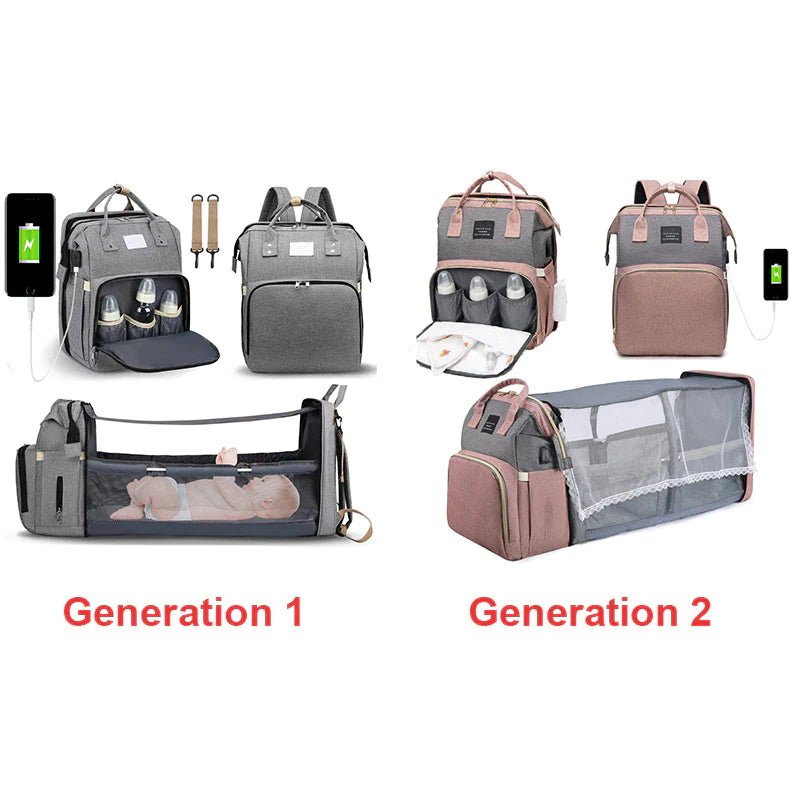 Baby Changing Nappy Bag With Crib - Diaper Nappy Stroller Bags for Baby - Maternity Bag Backpacks Crib Newborn