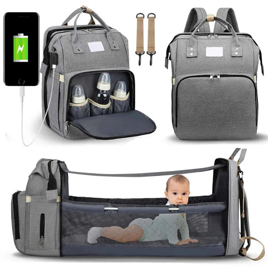 Baby Changing Nappy Bag With Crib - Diaper Nappy Stroller Bags for Baby - Maternity Bag Backpacks Crib Newborn