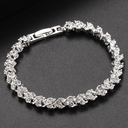 Bracelet For Wedding and Brides - Rhinestone Zircon - Regal Allure