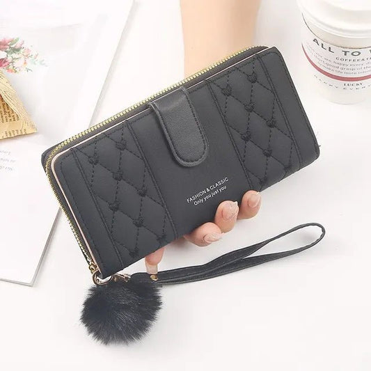 Cute Classic Woman Wrist Wallet Card Holder - PU Leather - Regal Allure