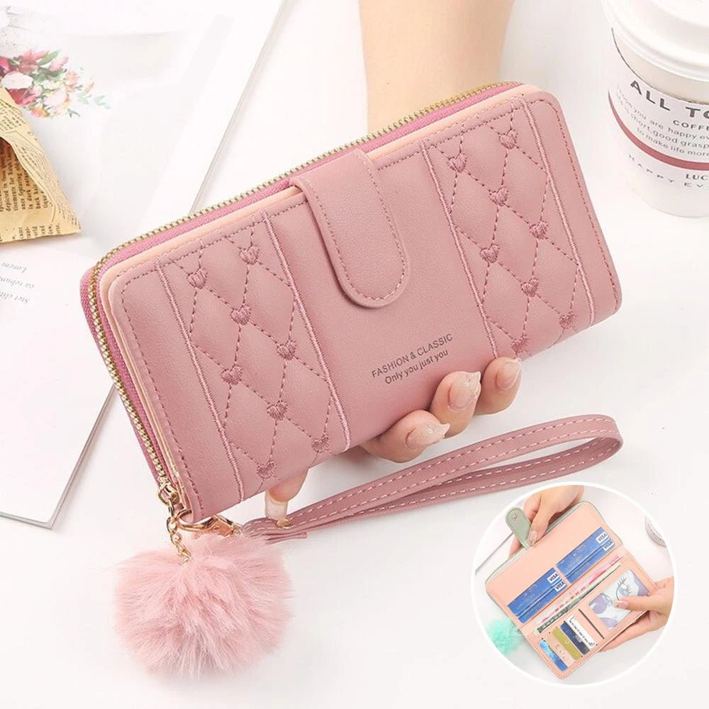 Cute Classic Woman Wrist Wallet Card Holder PU Leather