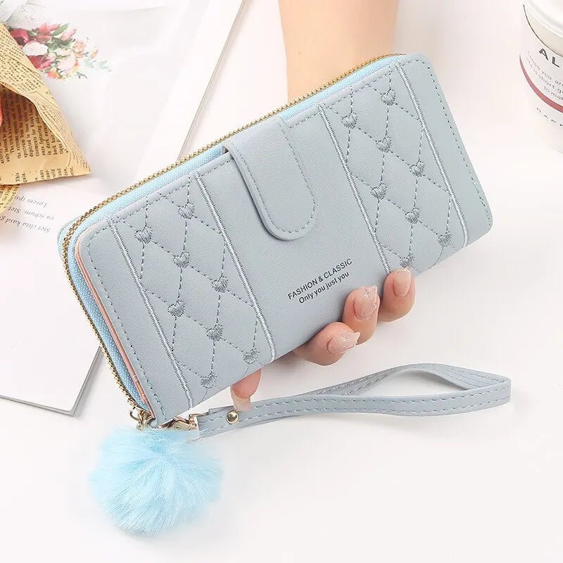 Cute Classic Woman Wrist Wallet Card Holder - PU Leather - Regal Allure
