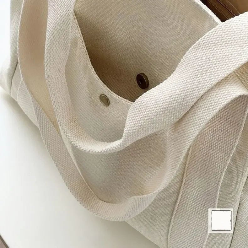 Large Canvas Tote Bag - Carrying Bag College Shoulder Style