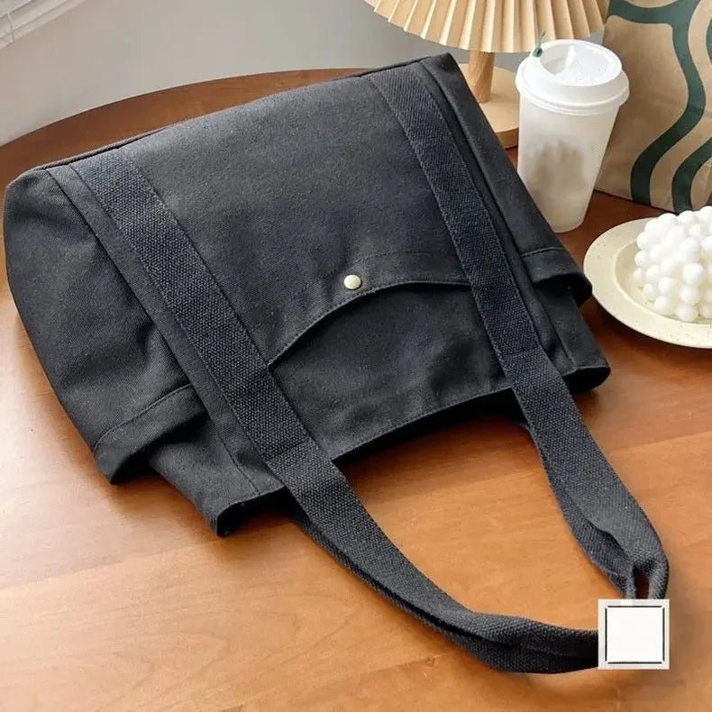 Large Canvas Tote Bag - Carrying Bag College Shoulder Style