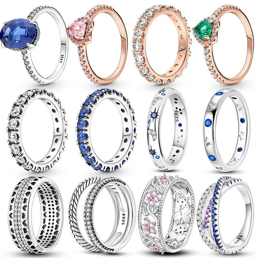 Rings for Women 100% 925 Sterling Silver With Zircon Stones - Choose your Style