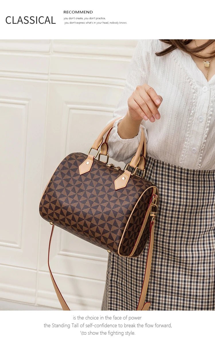 Women Vintage Boston Bags Designer Pattern