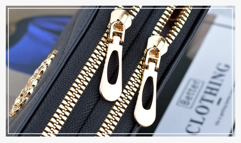 Women's Double Layer Zipper Purse - Regal Allure