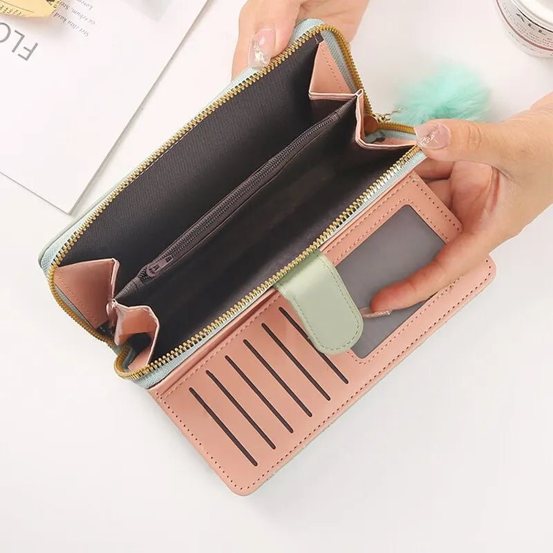 Cute Classic Woman Wrist Wallet Card Holder - PU Leather - Regal Allure