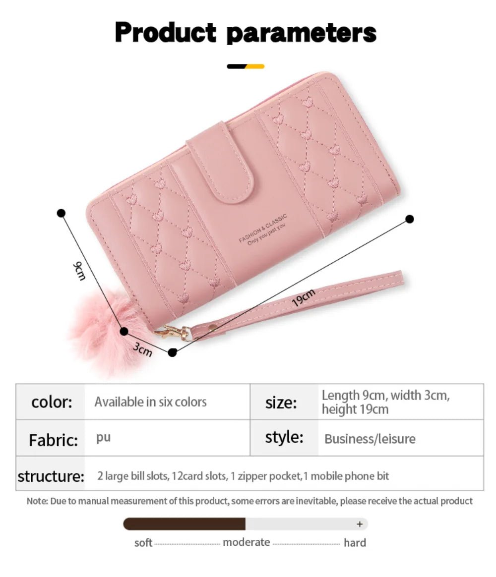 Cute Classic Woman Wrist Wallet Card Holder - PU Leather - Regal Allure