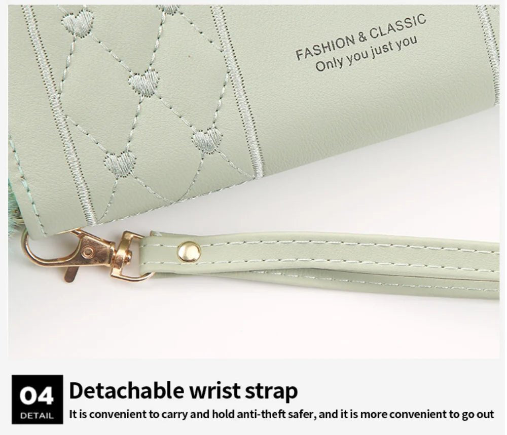 Cute Classic Woman Wrist Wallet Card Holder - PU Leather - Regal Allure