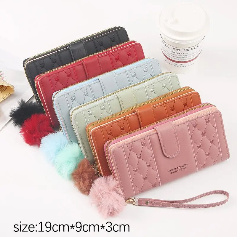Cute Classic Woman Wrist Wallet Card Holder - PU Leather - Regal Allure
