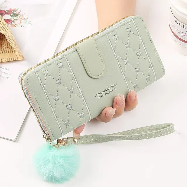 Cute Classic Woman Wrist Wallet Card Holder - PU Leather - Regal Allure