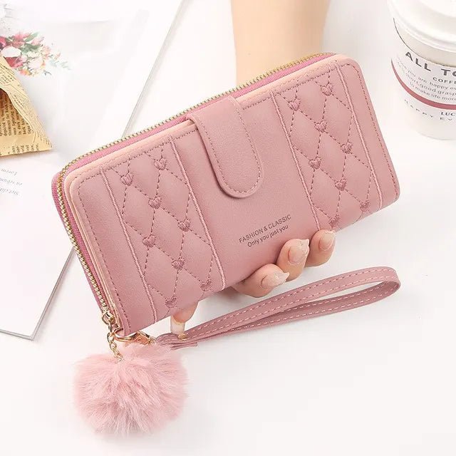 Cute Classic Woman Wrist Wallet Card Holder - PU Leather - Regal Allure