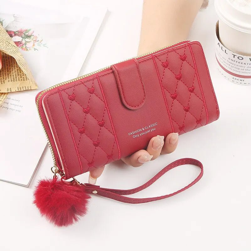 Cute Classic Woman Wrist Wallet Card Holder - PU Leather - Regal Allure