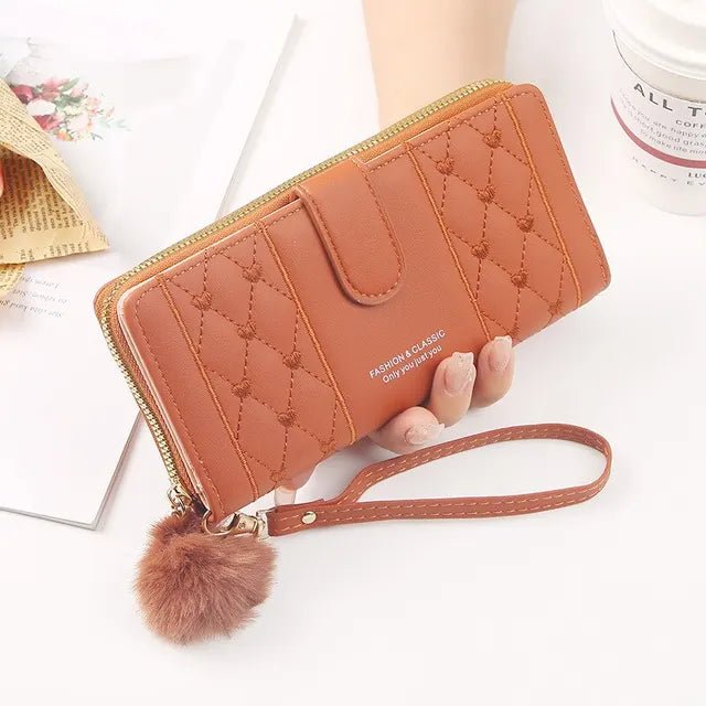 Cute Classic Woman Wrist Wallet Card Holder - PU Leather - Regal Allure