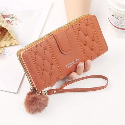 Cute Classic Woman Wrist Wallet Card Holder - PU Leather - Regal Allure