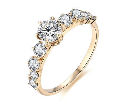 Engagement Ring VVS1 Moissanite14K Yellow Gold Plated 925 For Woman - Regal Allure