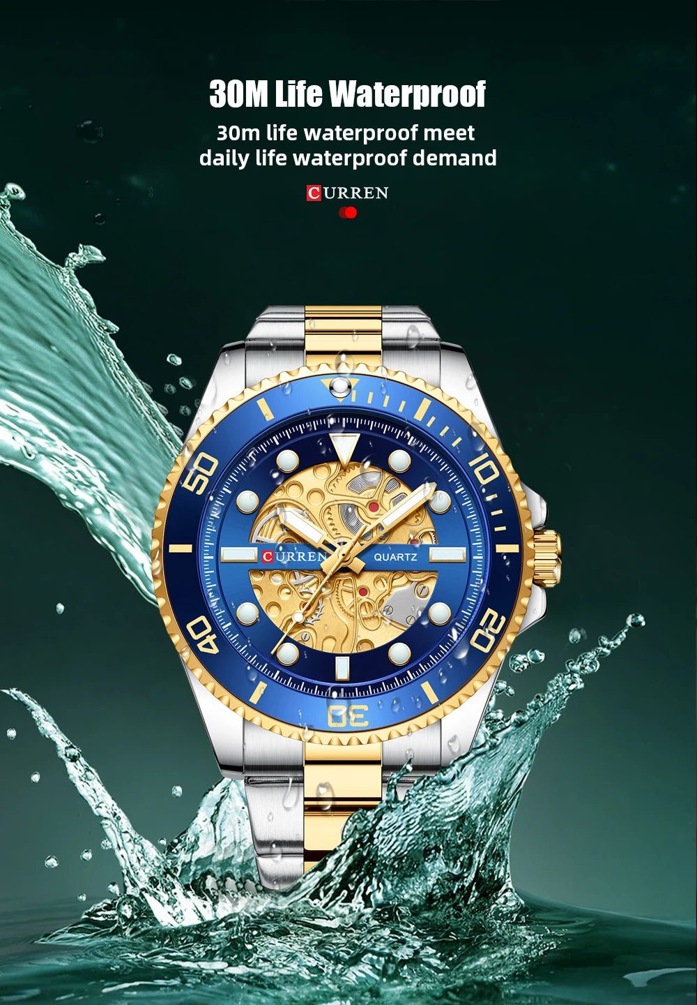 Quartz water resist 30m clearance